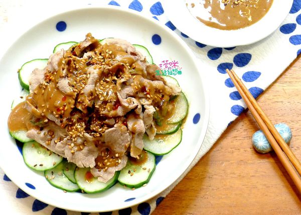 【涼拌菜】芝麻醬汁涮豬肉 ，配飯配麵都好吃