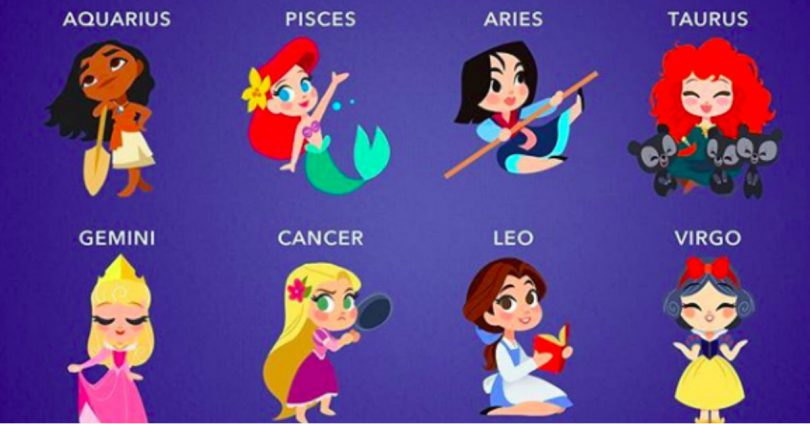 迪士尼12星座代表公主名单在这!仙度瑞拉,茉莉公主,贝儿…你是哪一个?