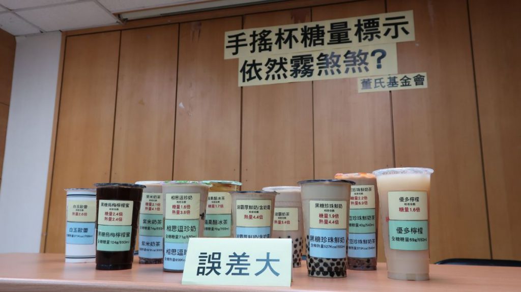 手搖含糖量,熱量,標示誤差