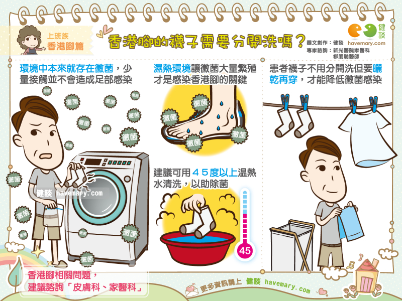 香港腳,洗襪子,黴菌感染