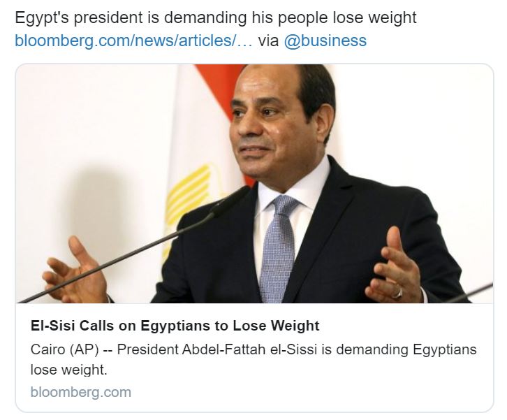 埃及總統,塞西,肥胖